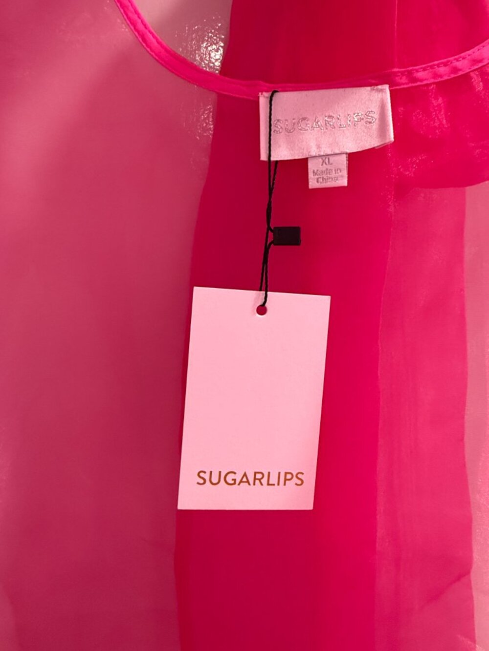 NWT Sugarlips Dime Organza Long Cami Dress OVERLAY ONLY XL - Picture 4 of 4